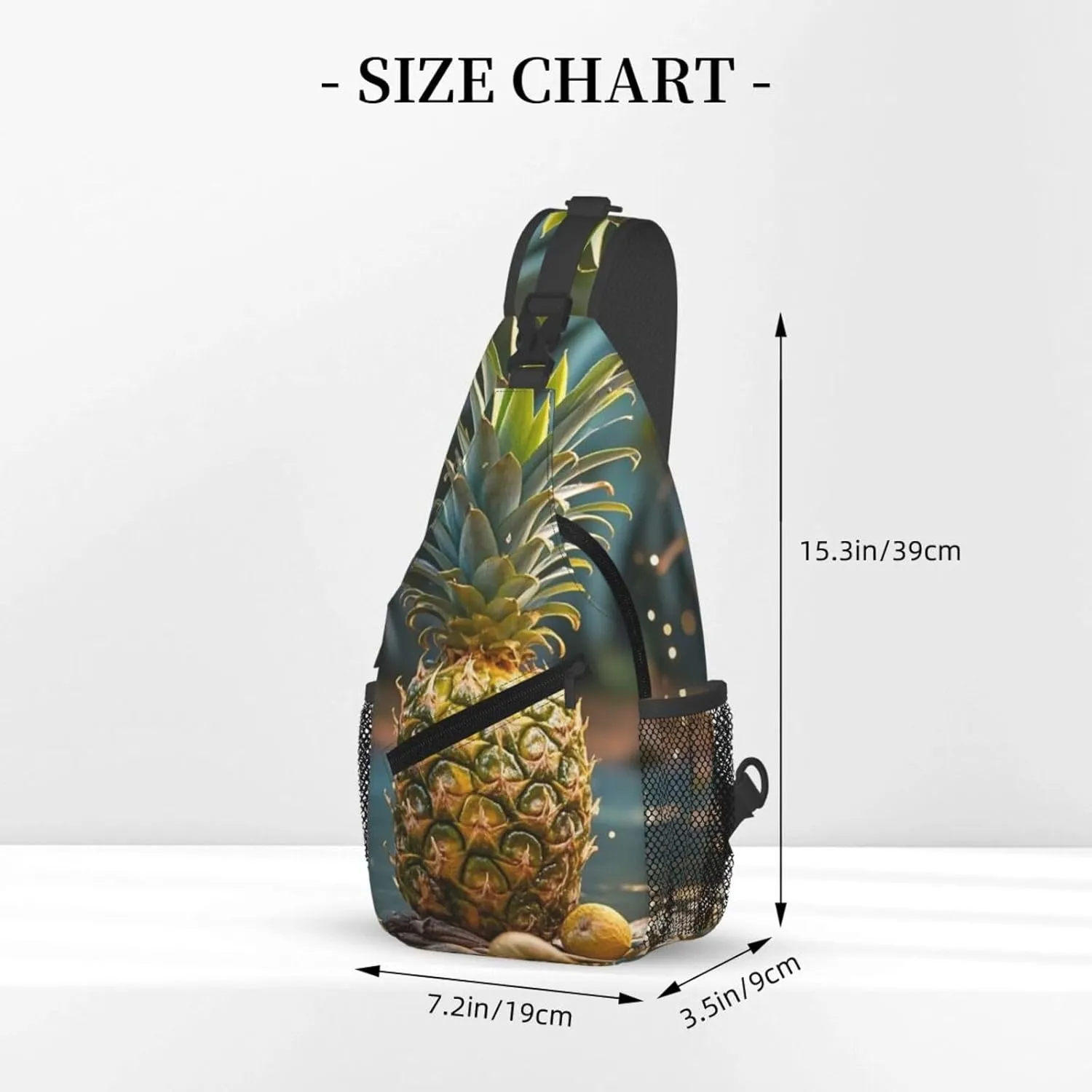 Sling Bag for Men Women Crossbody Backpack Flickering Pineapple Crossbody Bag Chest Bag for Travel Sport