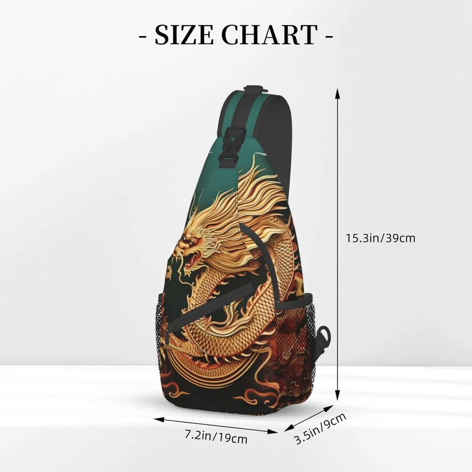 Sling Bag for Women Men Crossbody Bag Small Sling Backpack Dragon chinese background Chest Bag Hiking Daypack