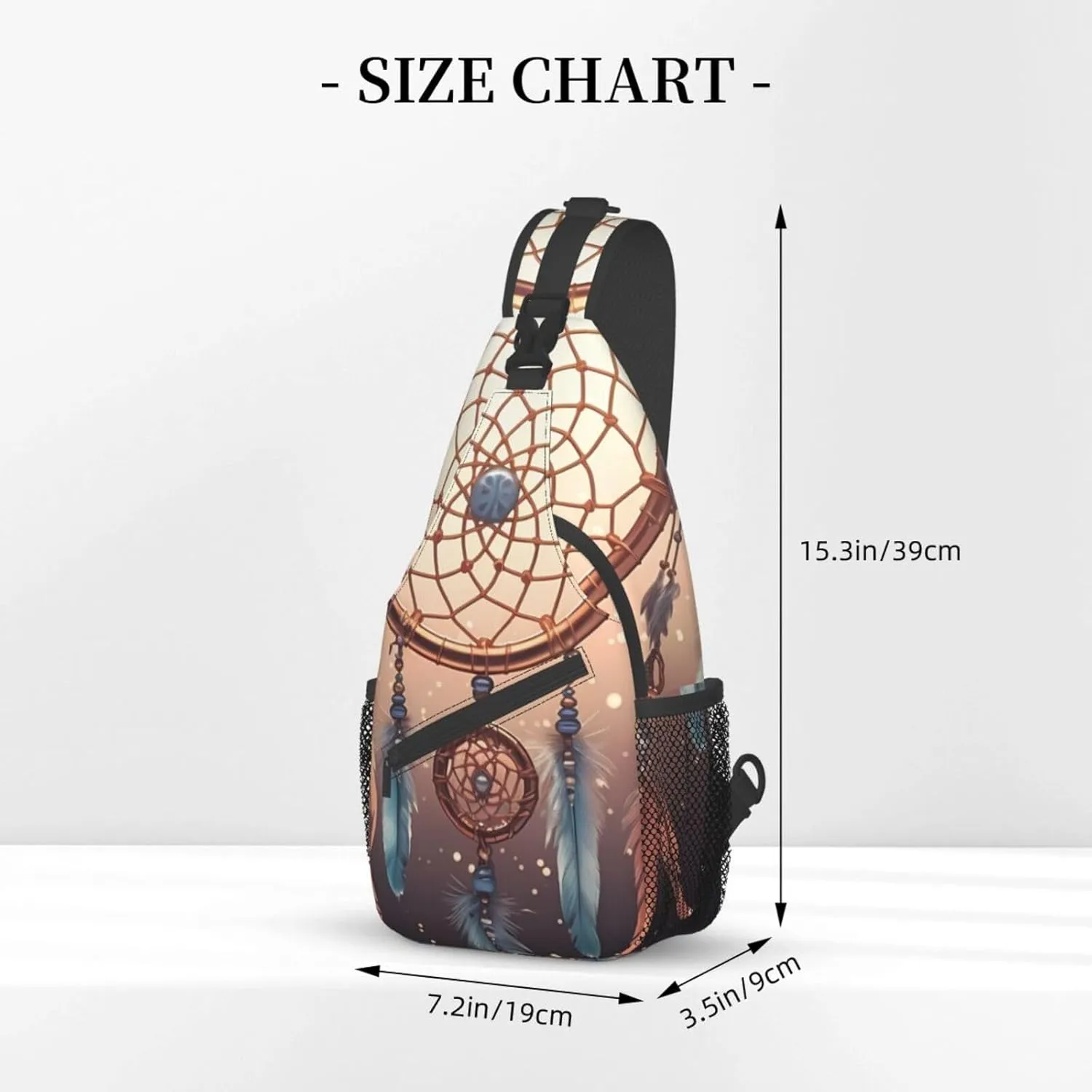 Sling Bag for Women Men Crossbody Bag Small Sling Backpack Native American Dream Catcher Chest Bag Hiking Daypack