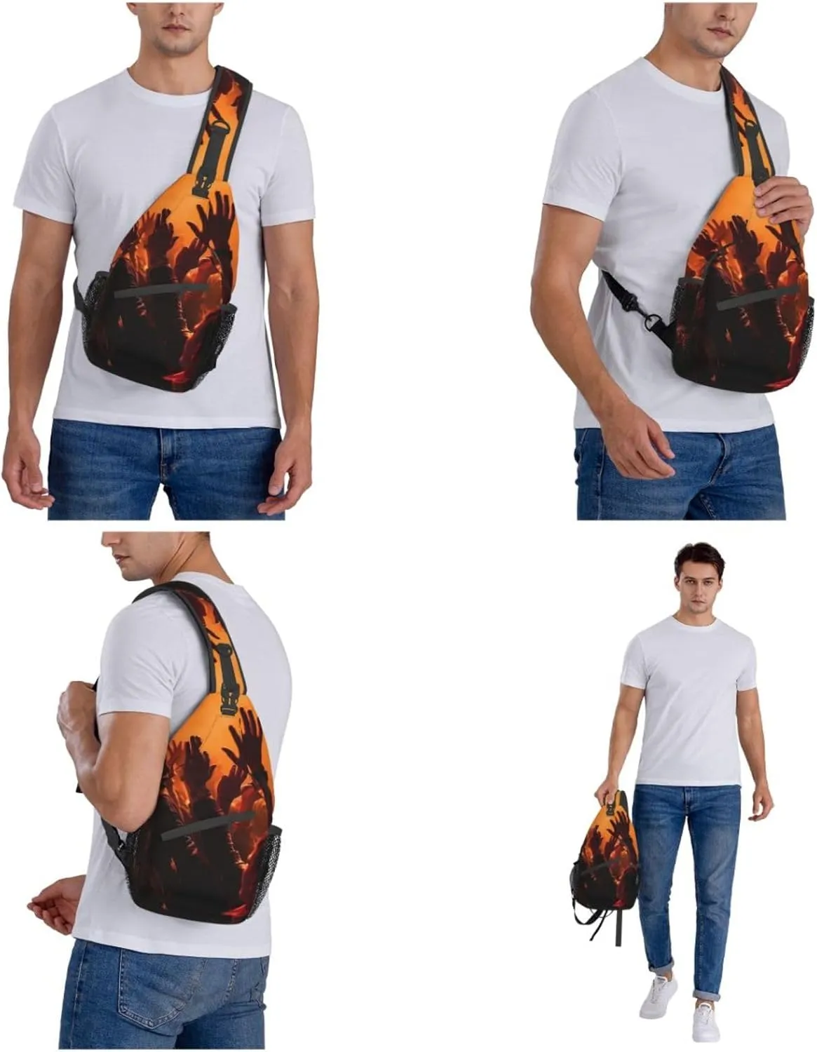 Sling Bag for Women Men Crossbody Bag Small Sling Backpack Watch a Concert Chest Bag Hiking Daypack