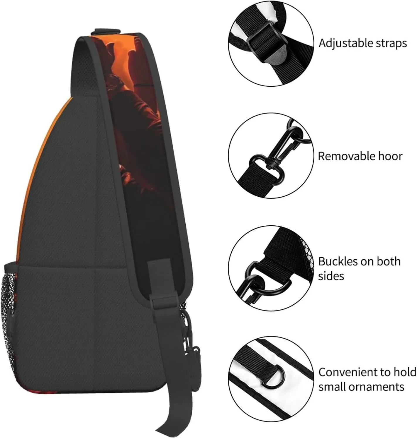 Sling Bag for Women Men Crossbody Bag Small Sling Backpack Watch a Concert Chest Bag Hiking Daypack