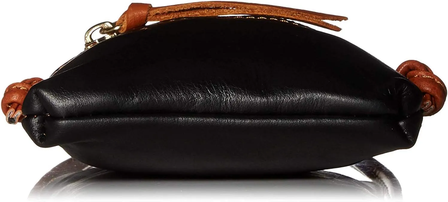Small Vera Pelle Italian Leather Cell Phone Cross Body Bag Passport Travel Pouch Shoulder Bag