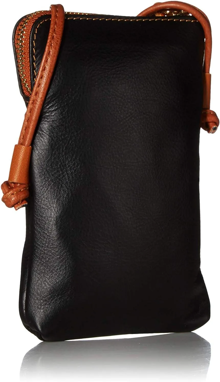 Small Vera Pelle Italian Leather Cell Phone Cross Body Bag Passport Travel Pouch Shoulder Bag