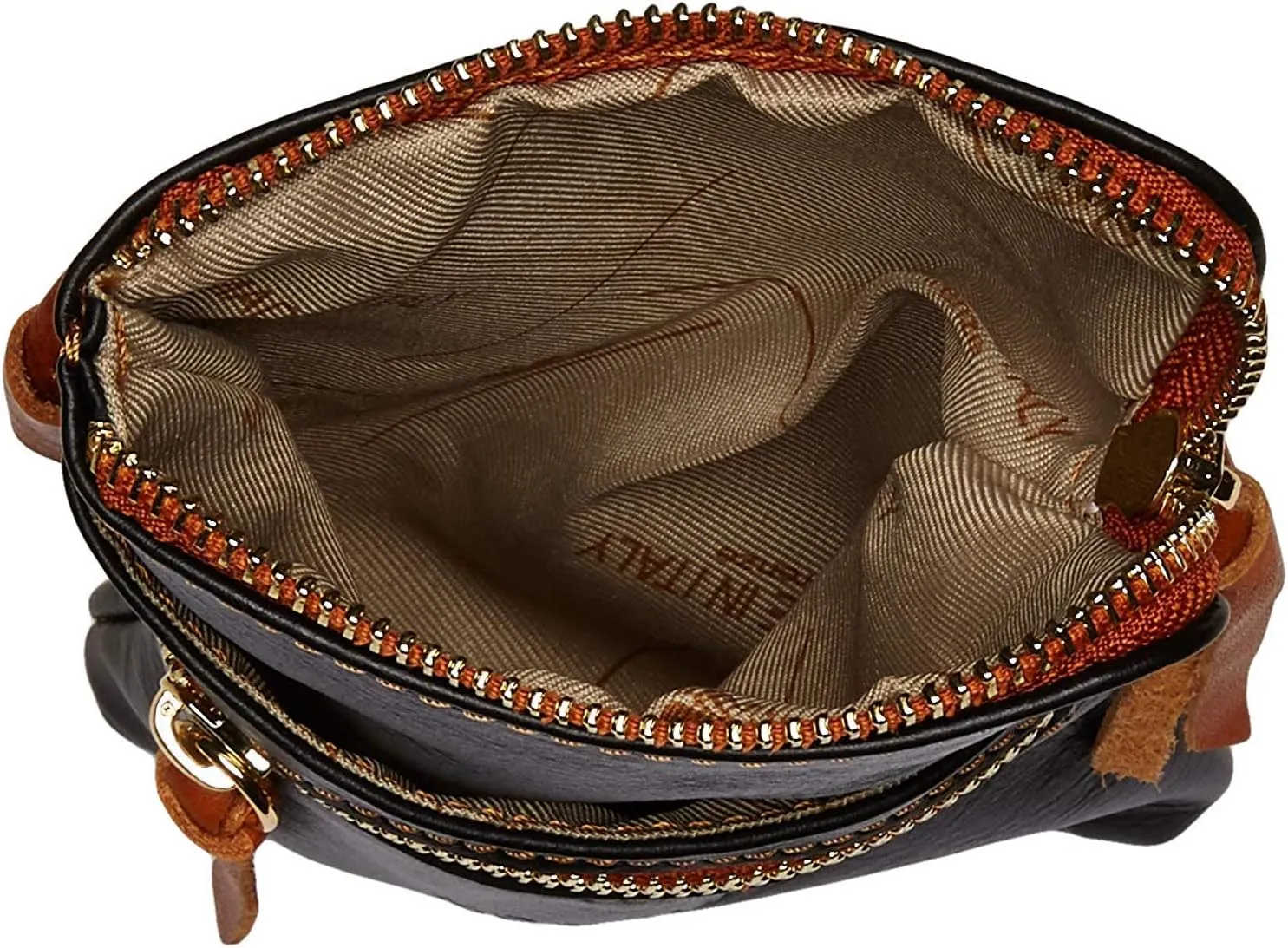 Small Vera Pelle Italian Leather Cell Phone Cross Body Bag Passport Travel Pouch Shoulder Bag
