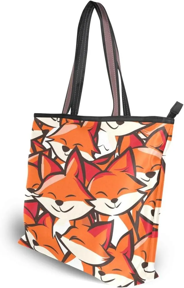 Smile Fox Shoulder Bags Large Handle Ladies Handbag