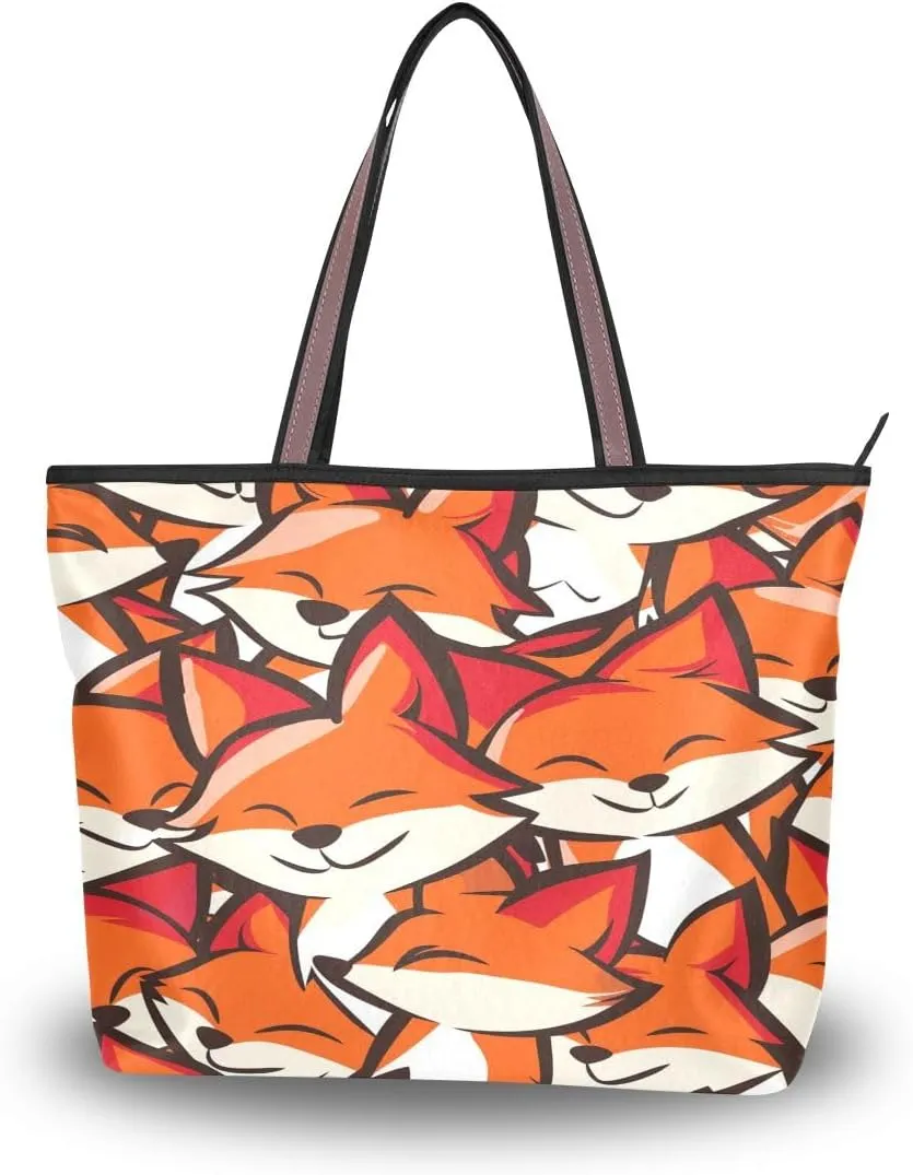 Smile Fox Shoulder Bags Large Handle Ladies Handbag