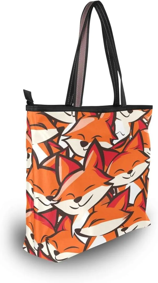 Smile Fox Shoulder Bags Large Handle Ladies Handbag