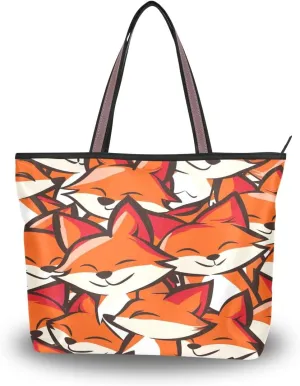 Smile Fox Shoulder Bags Large Handle Ladies Handbag