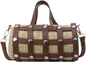 Solyinne Straw Crossbody Bags for Women Purse Woven Handbag Crochet Designer Summer Travel Cool Hollow Cylinder Trendy