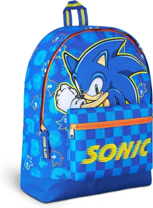 Sonic The Hedgehog School Bag Kids Backpack for Boys Blue Large Capacity Sonic Gifts for Boys (Blue/Yellow)