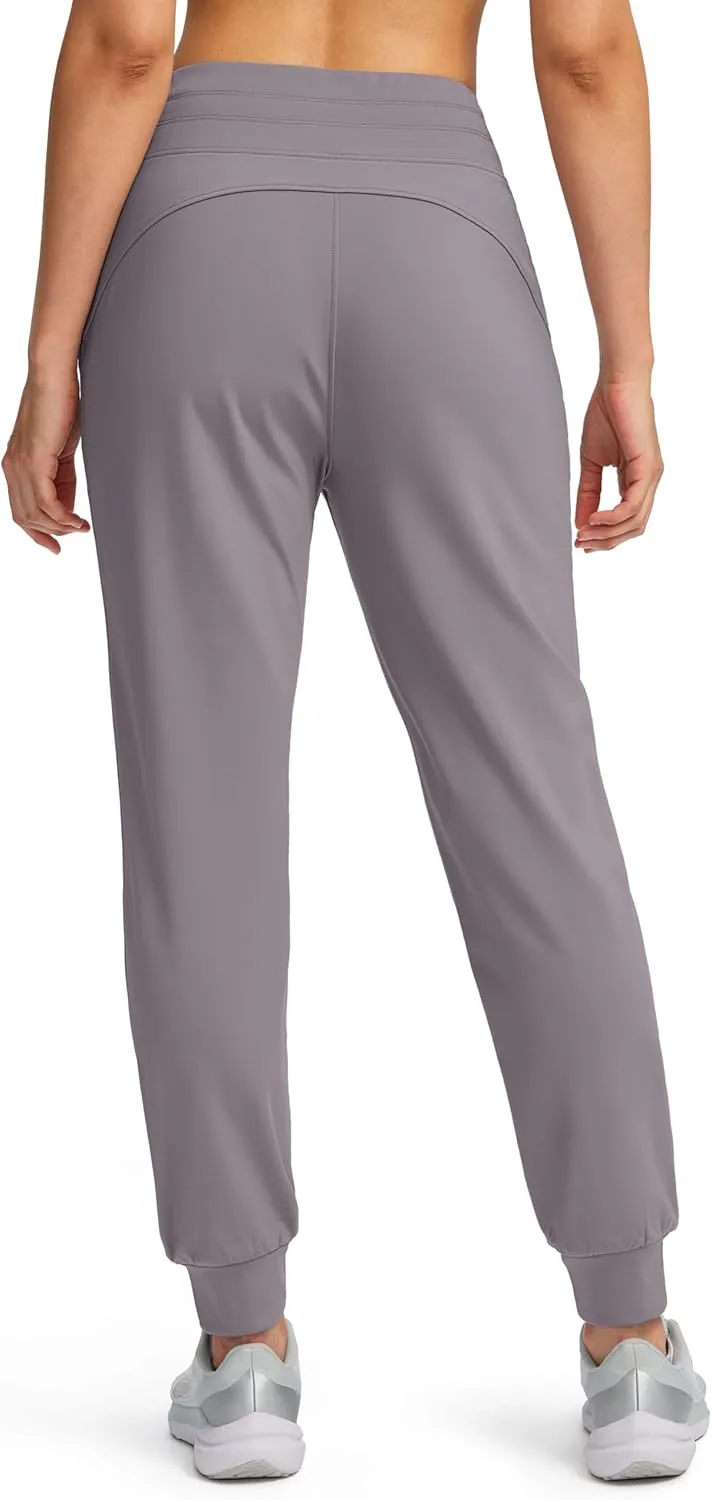 Soothfeel Women's Fleece Lined Joggers Water Resistant High Waisted Sweatpants Winter Warm Thermal Running Hiking Pant Pocket