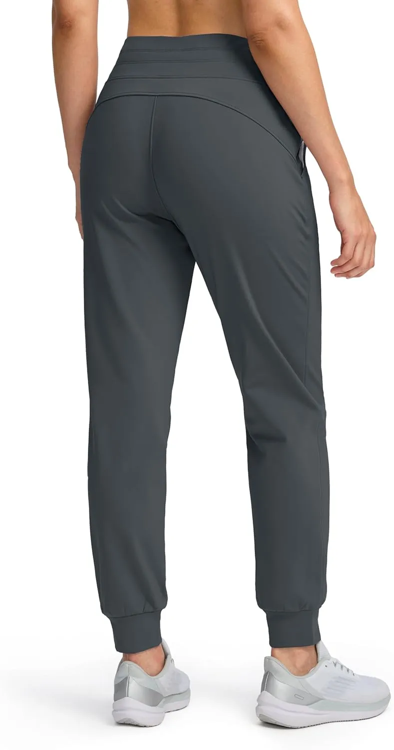 Soothfeel Women's Fleece Lined Joggers Water Resistant High Waisted Sweatpants Winter Warm Thermal Running Hiking Pant Pocket