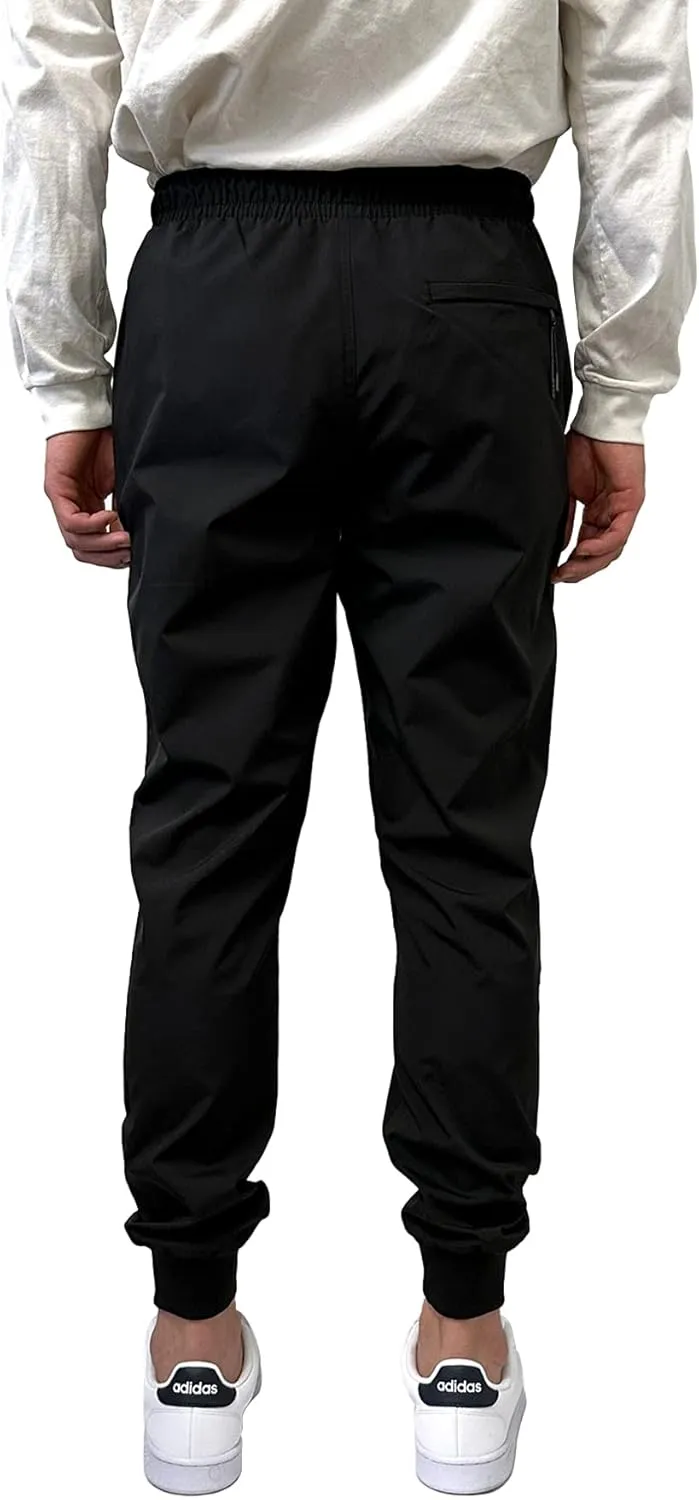 Southpole Men's Quick-Dry Water Resistant Nylon Track Jogger Pants W/Zipped Pockets