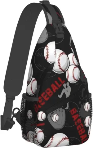 Sports Baseball Glove Bat Chest Bags Crossbody Sling Bag Shoulder Bag Travel Hiking Daypack For Men Women