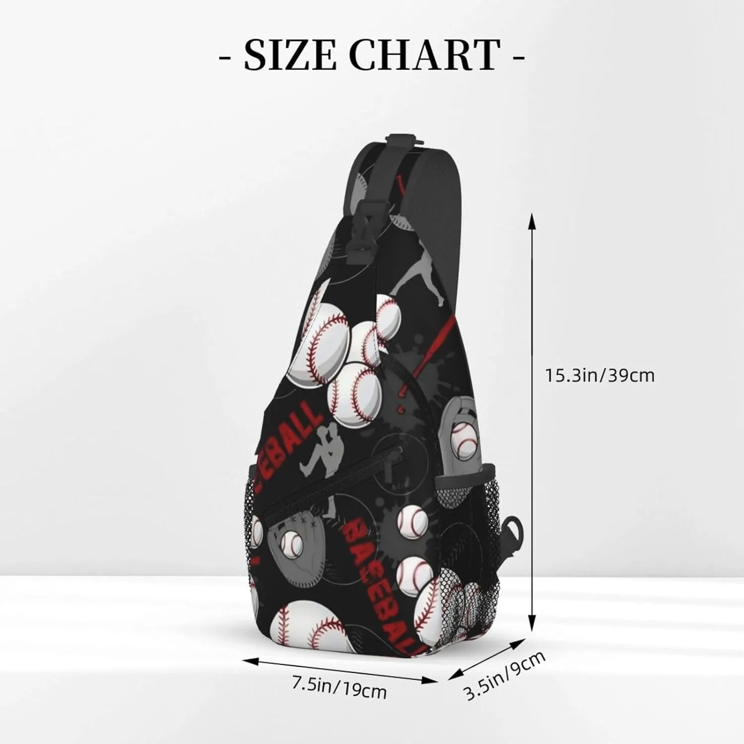 Sports Baseball Glove Bat Chest Bags Crossbody Sling Bag Shoulder Bag Travel Hiking Daypack For Men Women