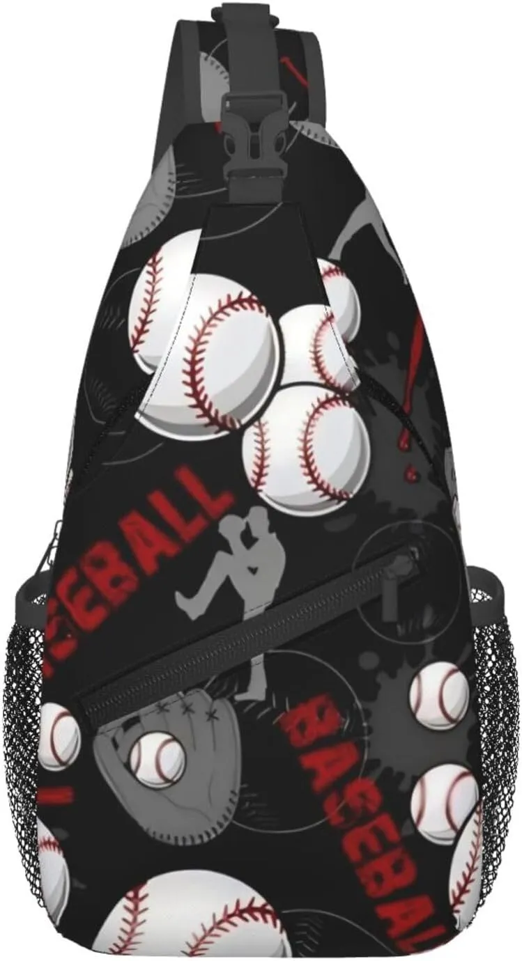 Sports Baseball Glove Bat Chest Bags Crossbody Sling Bag Shoulder Bag Travel Hiking Daypack For Men Women
