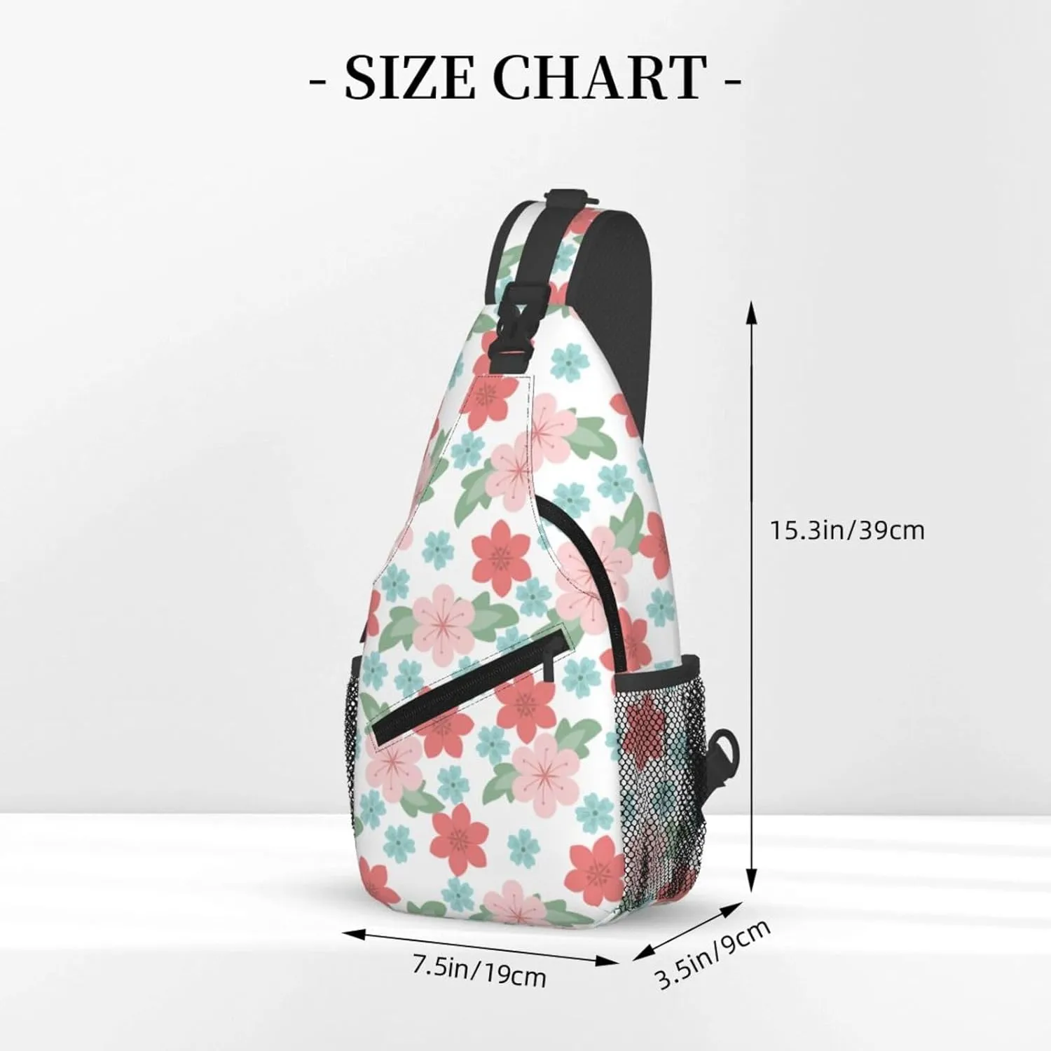 spring colorful flowers Chest Bags Crossbody Sling Bag Shoulder Bag Travel Hiking Daypack For Men Women