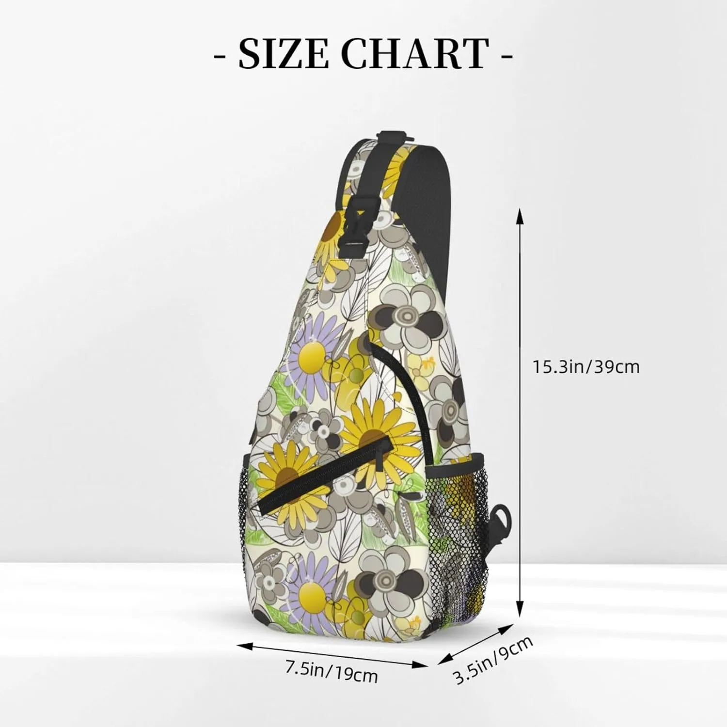 spring colorful flowers Chest Bags Crossbody Sling Bag Shoulder Bag Travel Hiking Daypack For Men Women