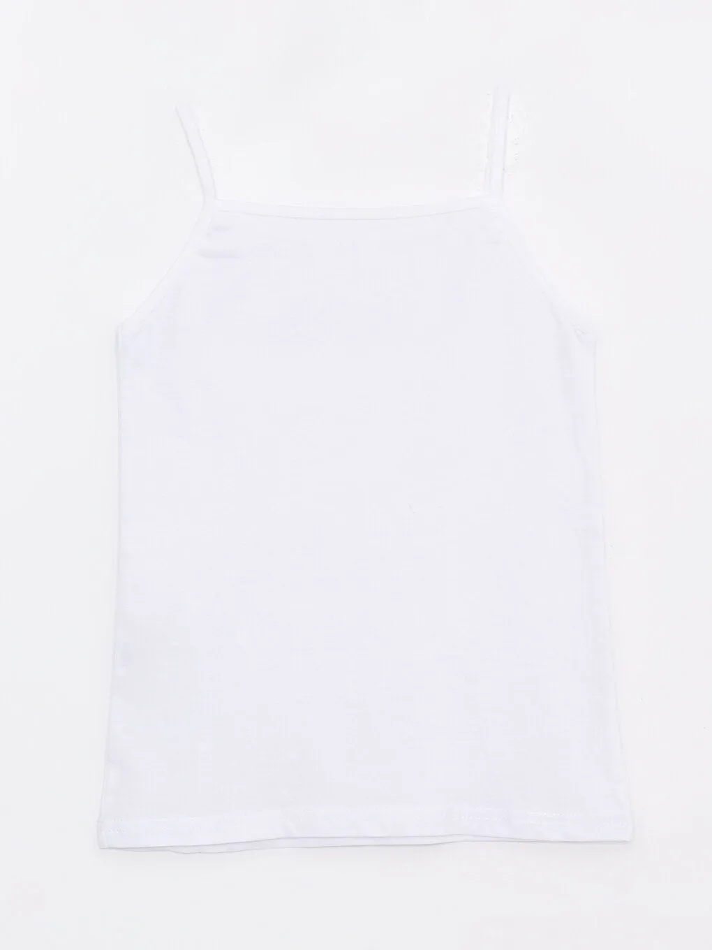 Square Neck Basic Strappy Cotton Girl's Undershirt 2-pack