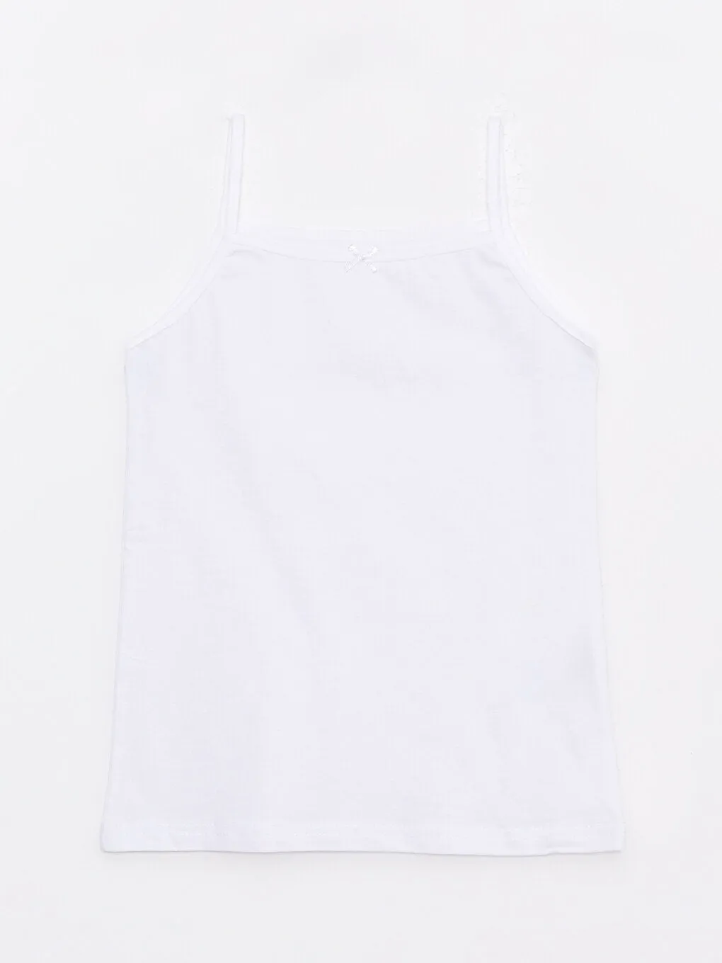 Square Neck Basic Strappy Cotton Girl's Undershirt 2-pack