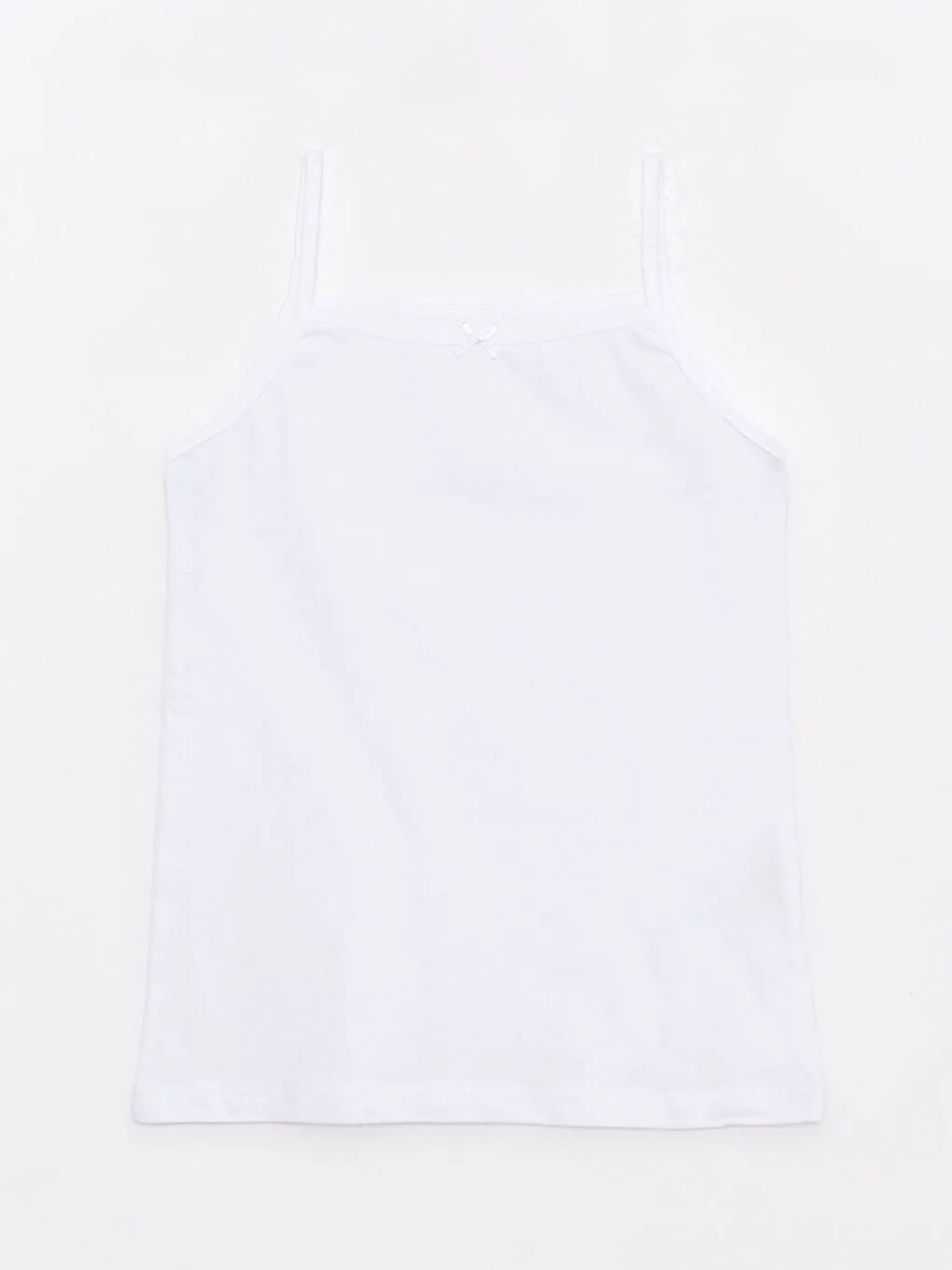 Square Neck Basic Strappy Cotton Girl's Undershirt 2-pack