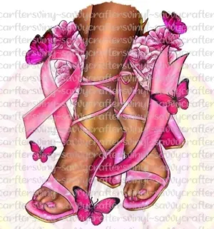 Strappy High Heel Sandals Pink Breast Cancer