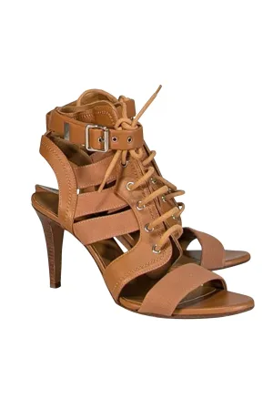 Strappy Student discount Sz & Pumps Open Leather Woven 12 - Toe Chloe Tan Extensive variety