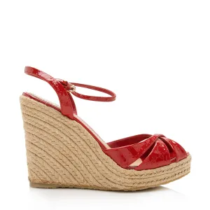 Strappy Wedge / (SHF-17759) Patent Remote-controlled 7.5 Espadrille Trustworthy service Gucci Guccissima 37.5 - SIze