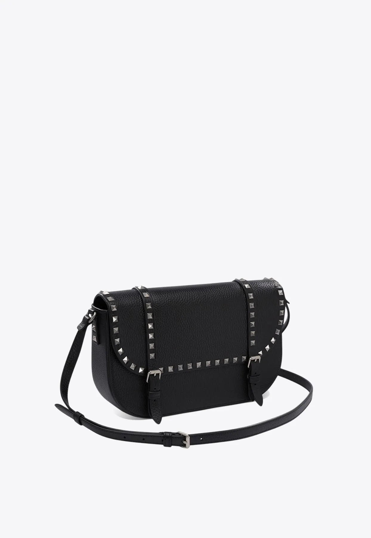 Studded Leather Messenger Bag