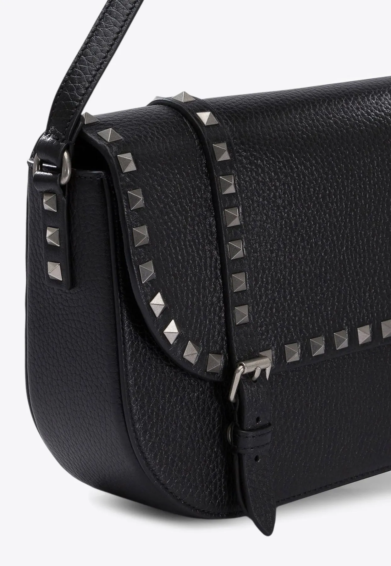 Studded Leather Messenger Bag