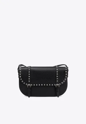 Studded Leather Messenger Bag