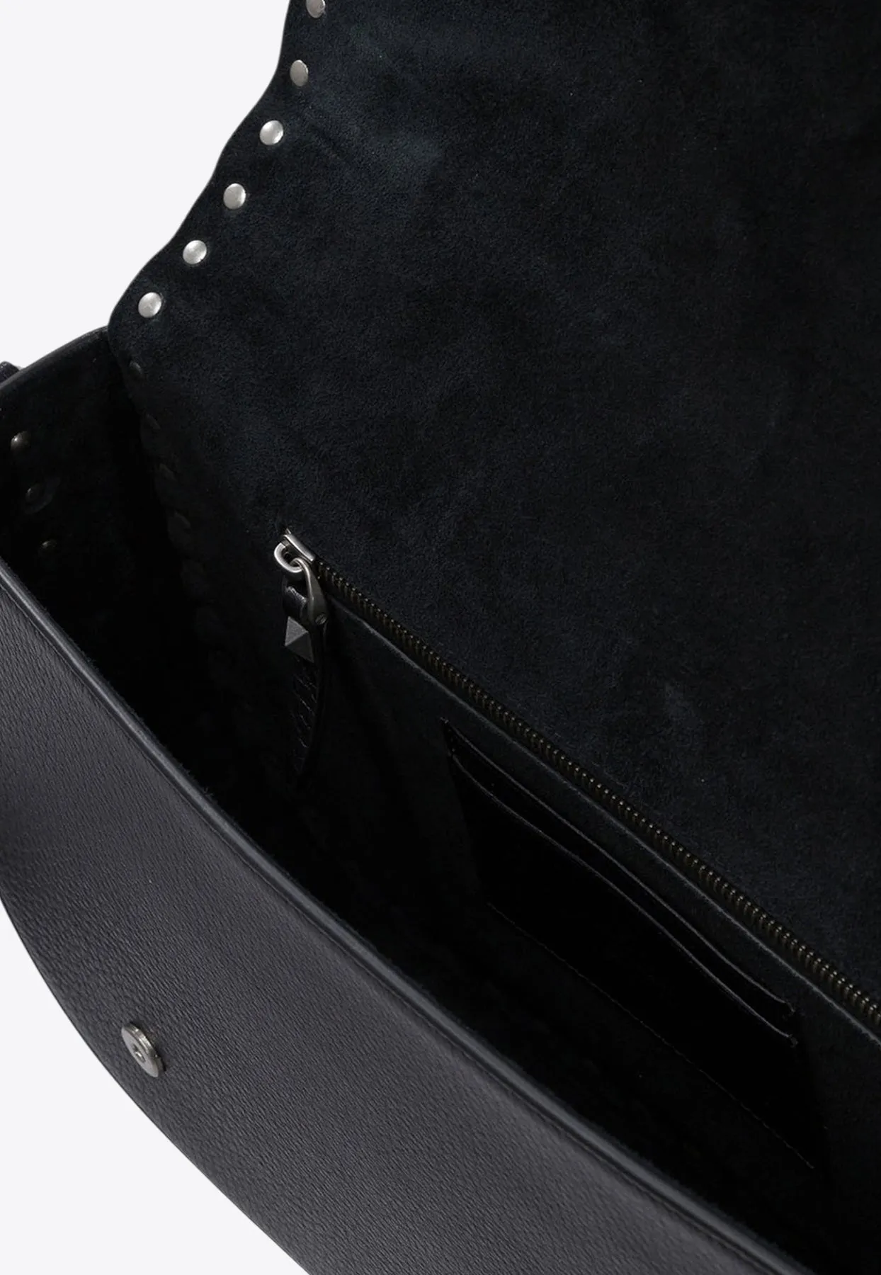 Studded Leather Messenger Bag