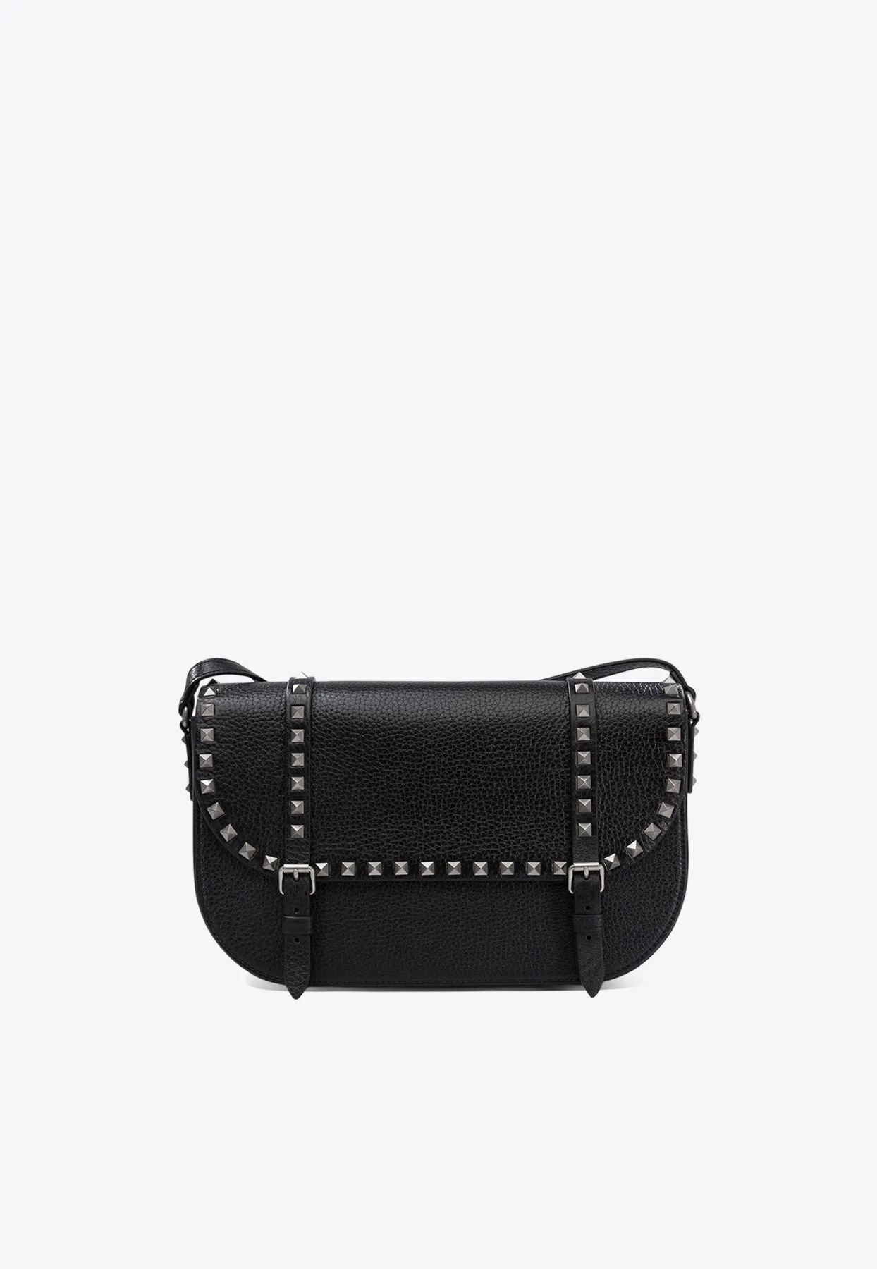 Studded Leather Messenger Bag