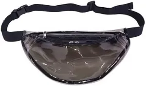 Stylish Women Iridescent Hologram Fanny Pack Shiny Metallic Waist Bag Punk For Men Women Outdoor Sports (Clear Black)
