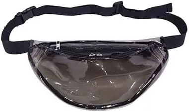 Stylish Women Iridescent Hologram Fanny Pack Shiny Metallic Waist Bag Punk For Men Women Outdoor Sports (Clear Black)