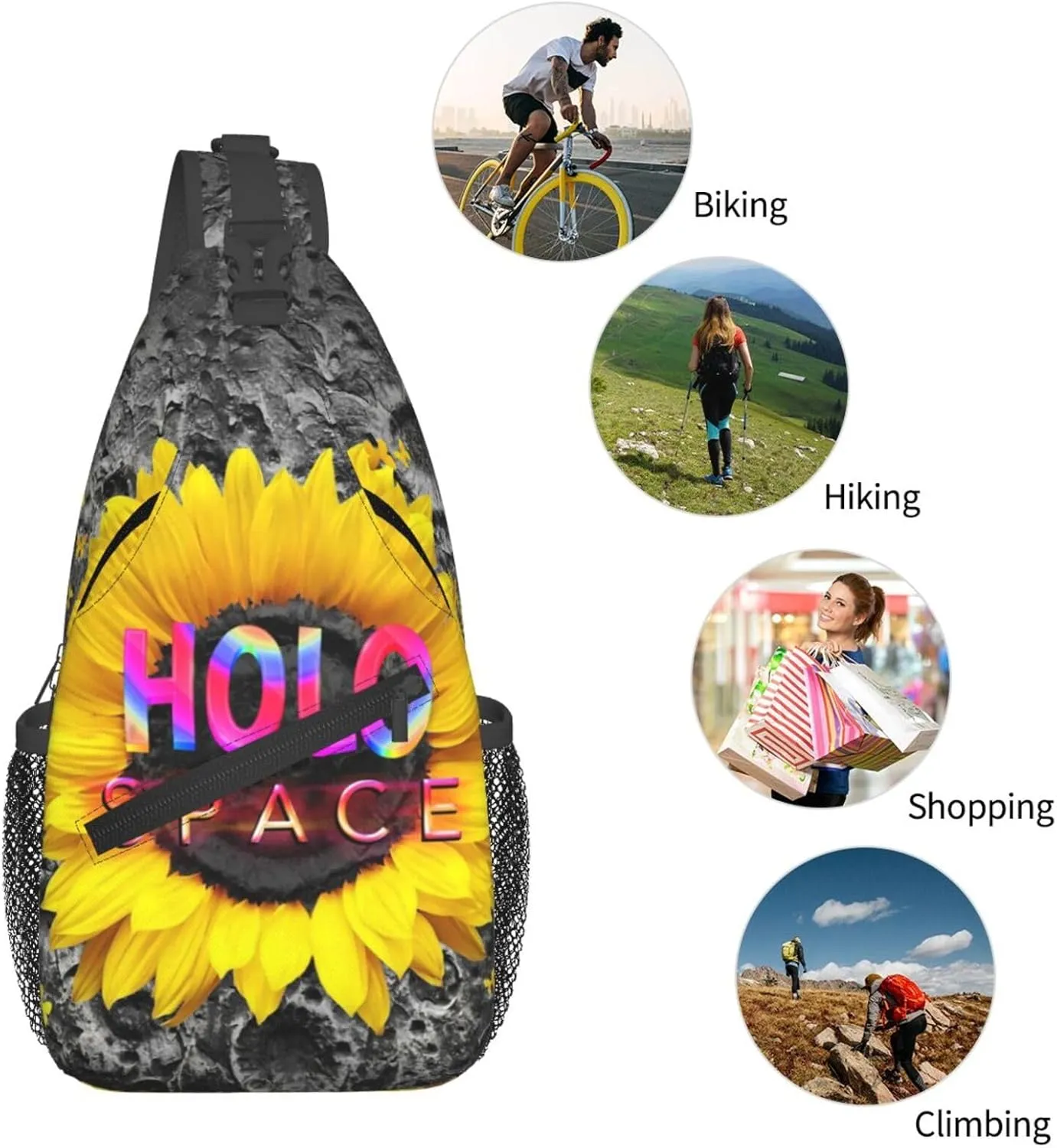 Sunflower Chest Bags Crossbody Sling Bag Shoulder Bag Travel Hiking Daypack For Men Women