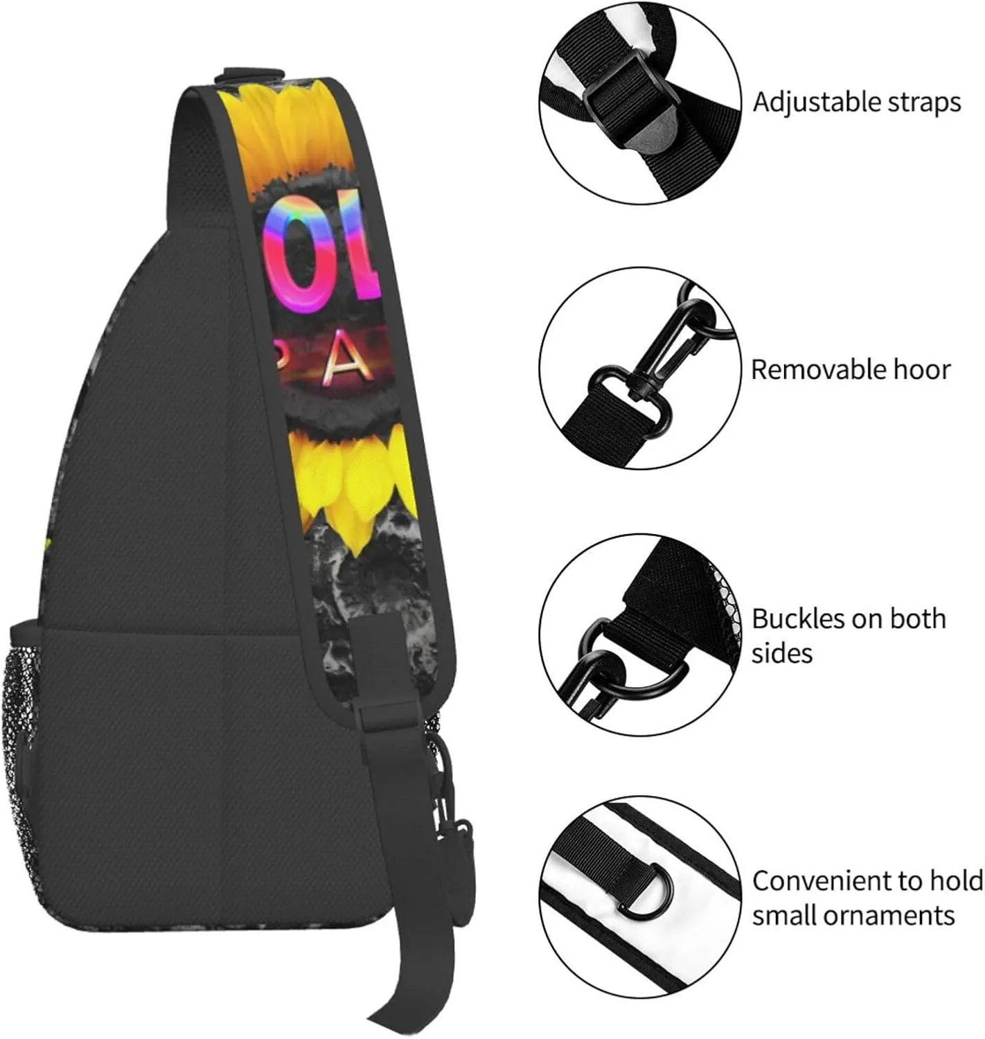 Sunflower Chest Bags Crossbody Sling Bag Shoulder Bag Travel Hiking Daypack For Men Women