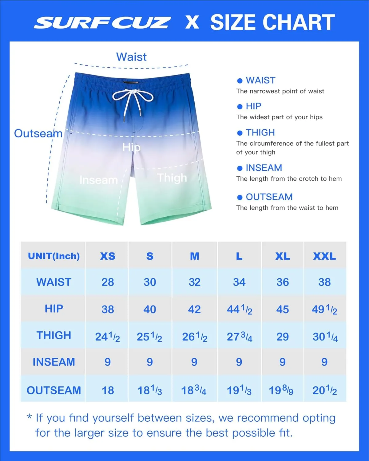 SURF CUZ 9" Mens Swim Trunks with Compression Liner Swimming Shorts 2 in 1 Stretch Quick Dry Zipper Pockets