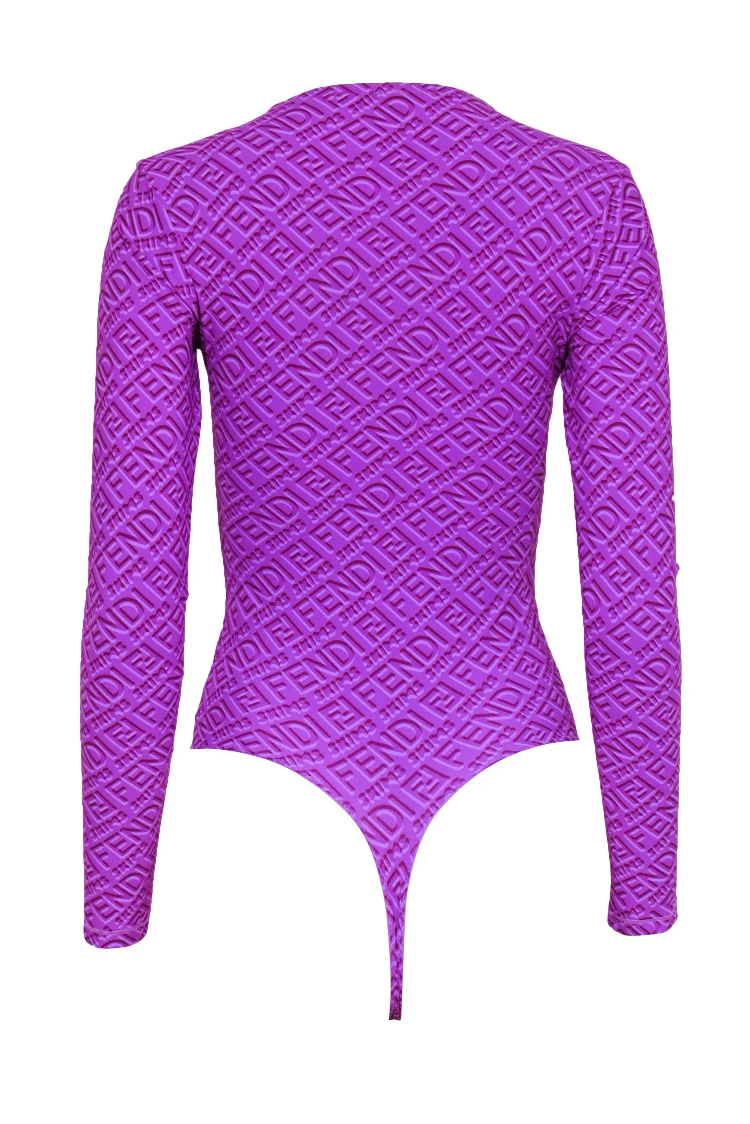 Sz Neck Bodysuit Customer favorite Skims Purple S x - Fendi Print Mock Highly praised Monogram
