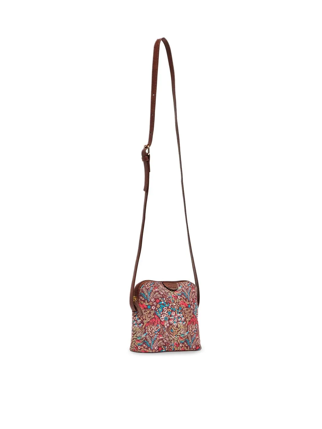 TEAL BY CHUMBAK Floral Printed Structured Sling Bag