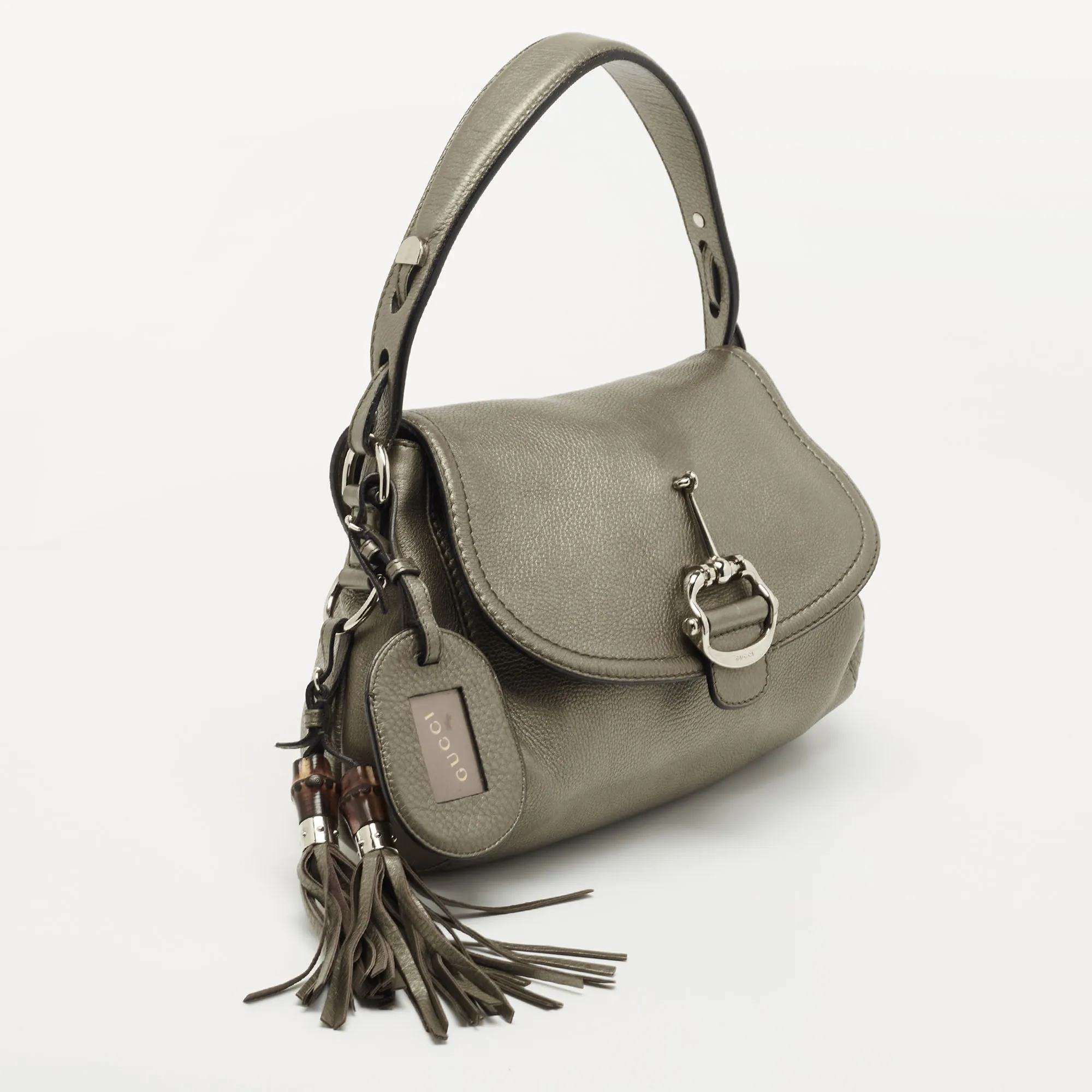 Techno Leather Hobo Horsebit Gucci Delivery guarantee Clear communication Metallic