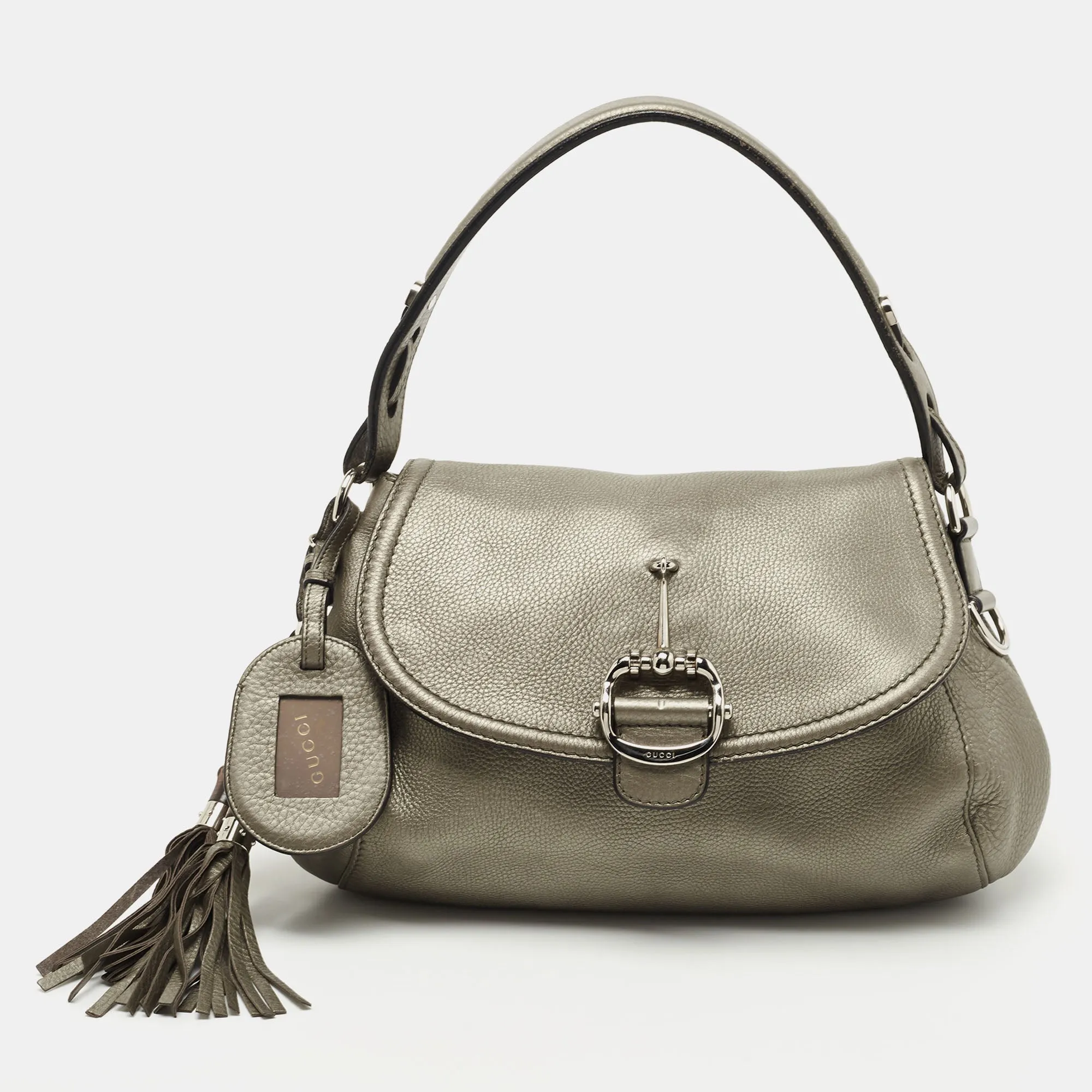 Techno Leather Hobo Horsebit Gucci Delivery guarantee Clear communication Metallic