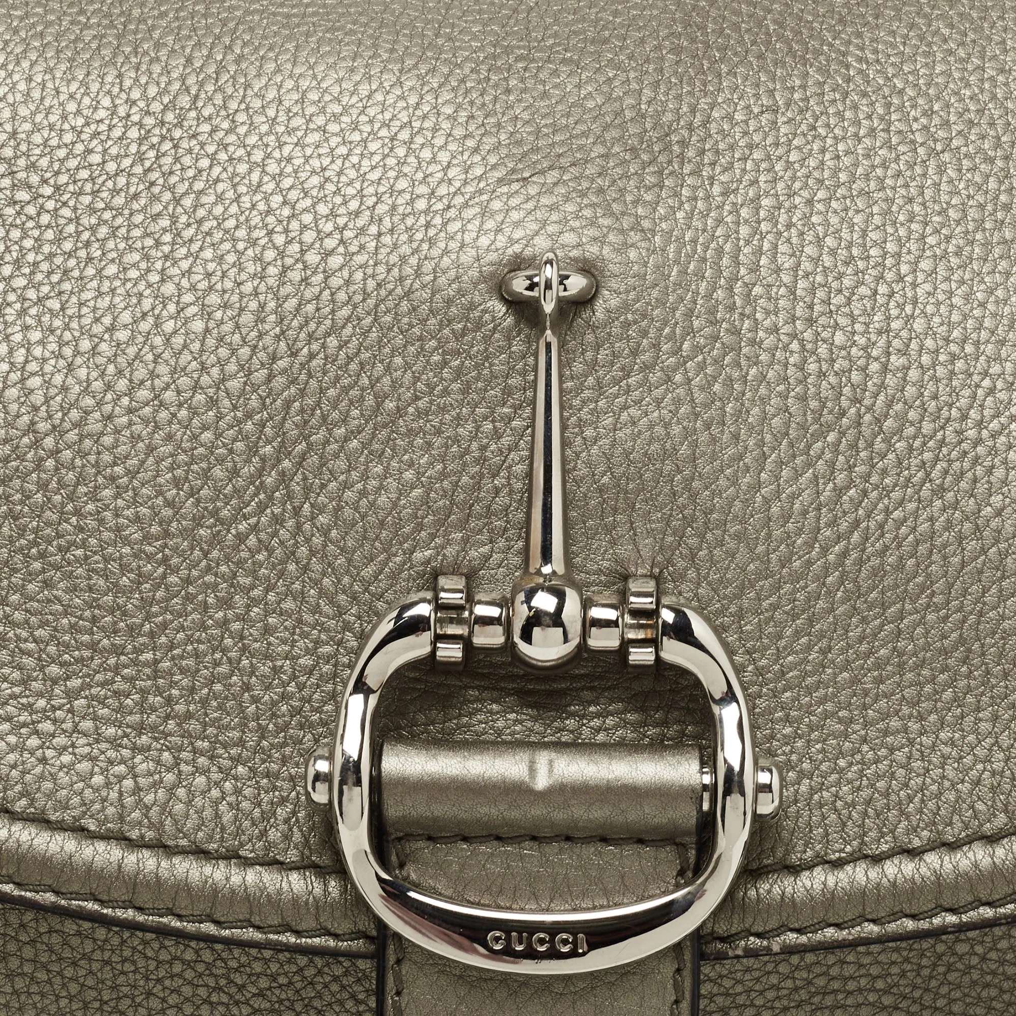 Techno Leather Hobo Horsebit Gucci Delivery guarantee Clear communication Metallic