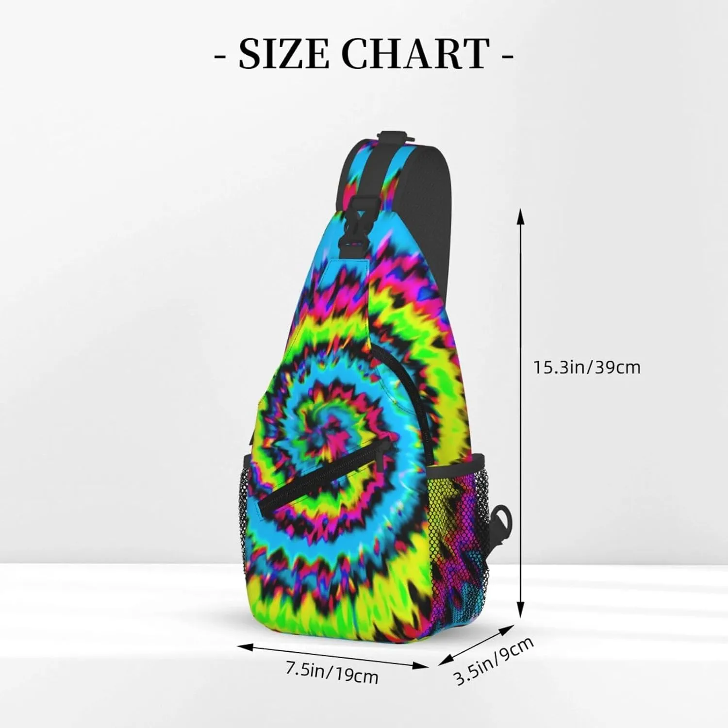 Tie-Dye-Blue-Purple-Psychedelic Chest Bags Crossbody Sling Bag Shoulder Bag Travel Hiking Daypack For Men Women
