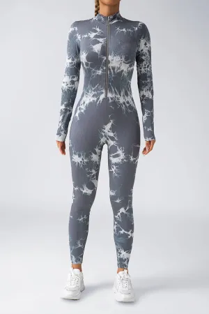 Tie Dye Snatched Zip Jumpsuit