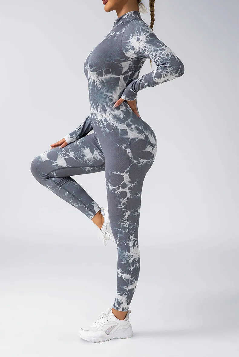 Tie Dye Snatched Zip Jumpsuit
