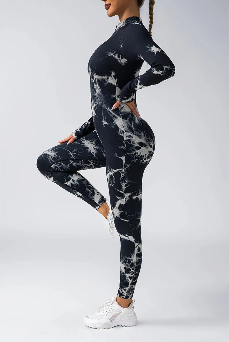 Tie Dye Snatched Zip Jumpsuit