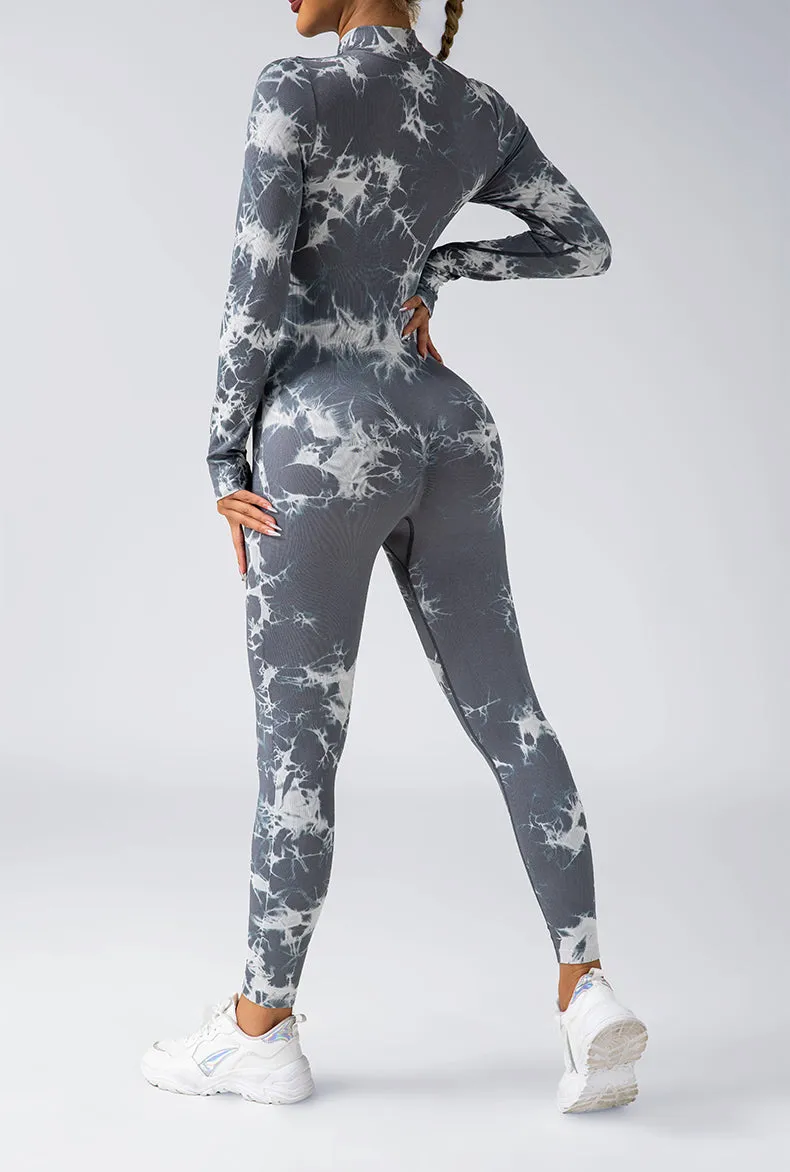 Tie Dye Snatched Zip Jumpsuit