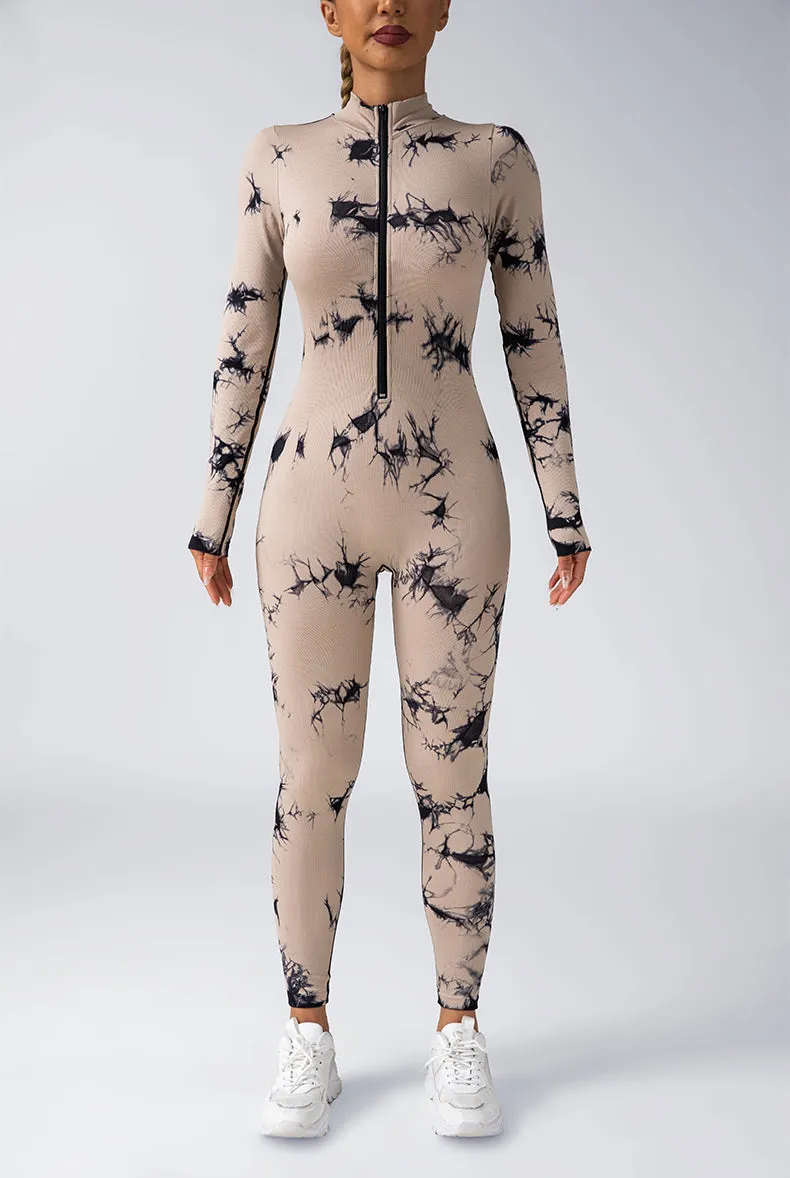 Tie Dye Snatched Zip Jumpsuit