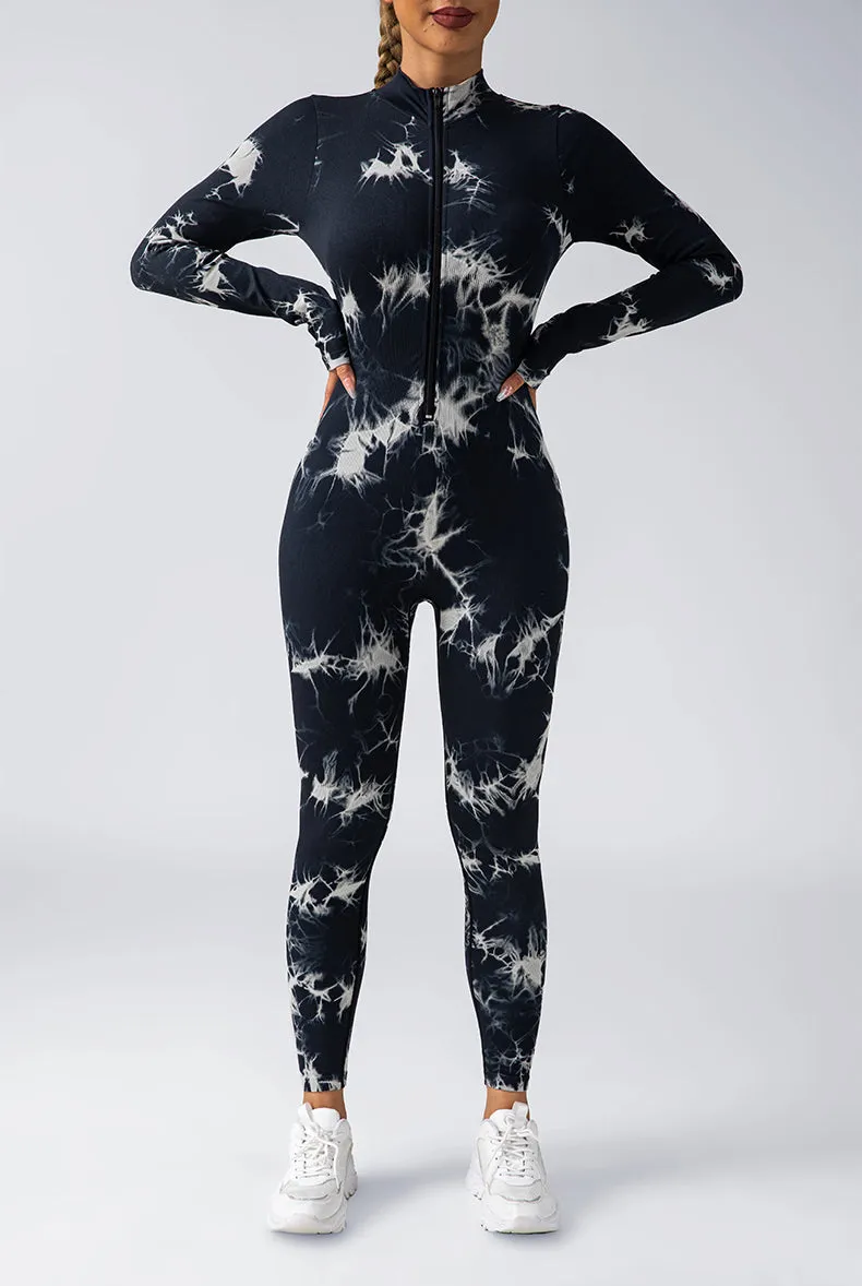Tie Dye Snatched Zip Jumpsuit